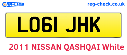 LO61JHK are the vehicle registration plates.