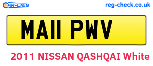 MA11PWV are the vehicle registration plates.