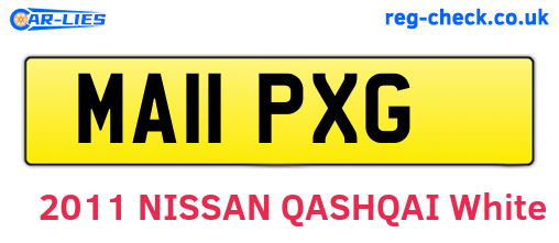 MA11PXG are the vehicle registration plates.