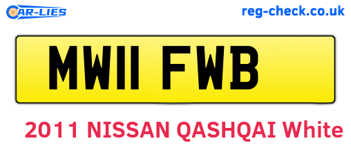 MW11FWB are the vehicle registration plates.