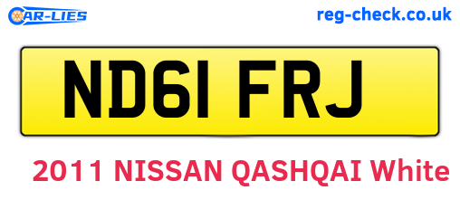 ND61FRJ are the vehicle registration plates.