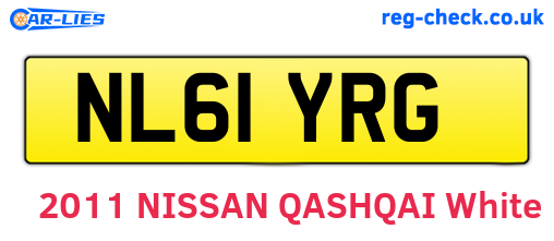 NL61YRG are the vehicle registration plates.