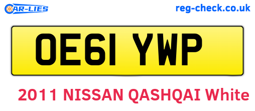 OE61YWP are the vehicle registration plates.