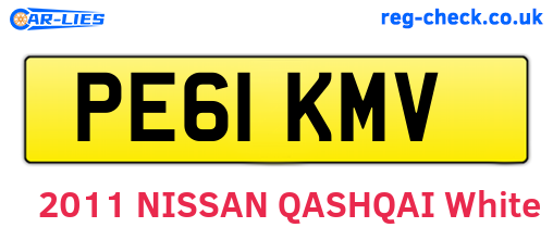 PE61KMV are the vehicle registration plates.