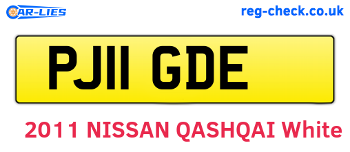 PJ11GDE are the vehicle registration plates.