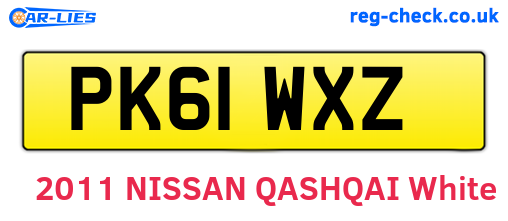 PK61WXZ are the vehicle registration plates.