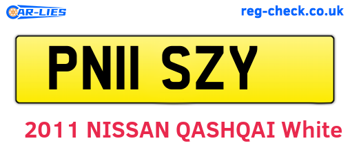 PN11SZY are the vehicle registration plates.