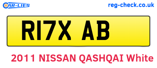 R17XAB are the vehicle registration plates.