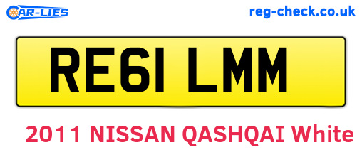 RE61LMM are the vehicle registration plates.