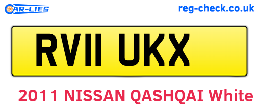 RV11UKX are the vehicle registration plates.