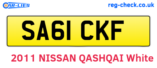 SA61CKF are the vehicle registration plates.