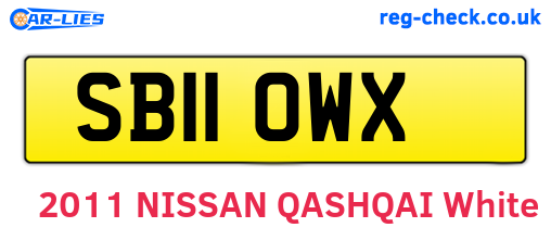 SB11OWX are the vehicle registration plates.
