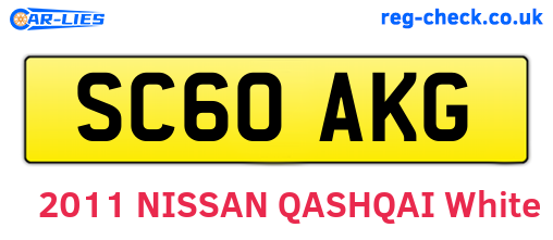 SC60AKG are the vehicle registration plates.