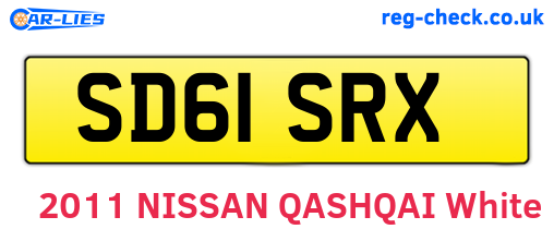SD61SRX are the vehicle registration plates.