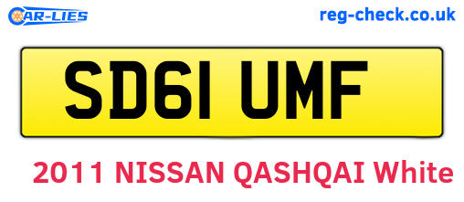 SD61UMF are the vehicle registration plates.