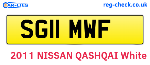 SG11MWF are the vehicle registration plates.