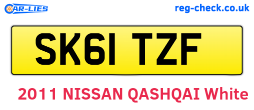 SK61TZF are the vehicle registration plates.