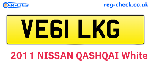 VE61LKG are the vehicle registration plates.