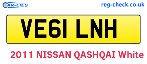 VE61LNH are the vehicle registration plates.