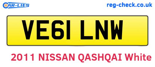 VE61LNW are the vehicle registration plates.