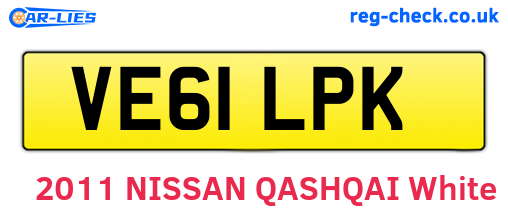 VE61LPK are the vehicle registration plates.