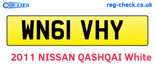 WN61VHY are the vehicle registration plates.