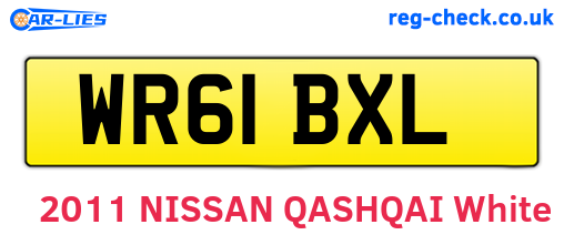 WR61BXL are the vehicle registration plates.