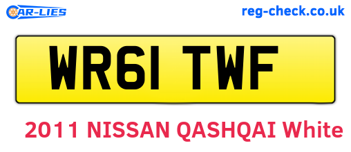 WR61TWF are the vehicle registration plates.