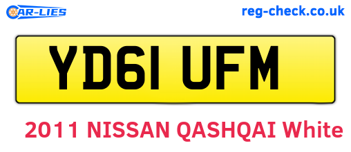 YD61UFM are the vehicle registration plates.