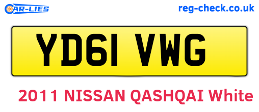 YD61VWG are the vehicle registration plates.