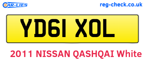 YD61XOL are the vehicle registration plates.