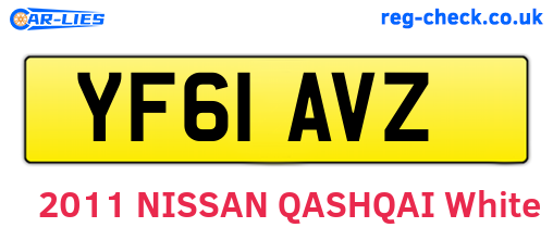 YF61AVZ are the vehicle registration plates.
