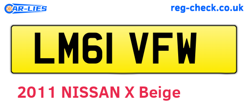 LM61VFW are the vehicle registration plates.