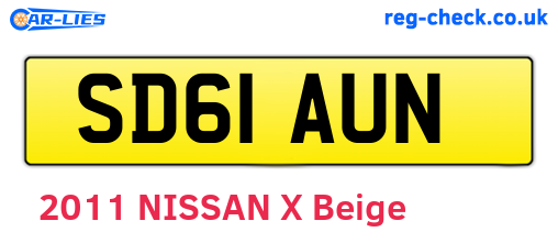 SD61AUN are the vehicle registration plates.