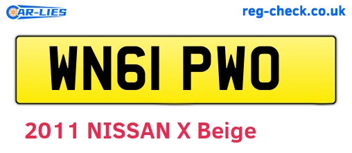 WN61PWO are the vehicle registration plates.