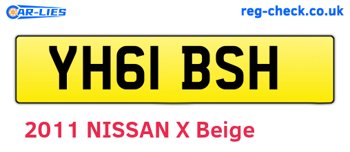 YH61BSH are the vehicle registration plates.