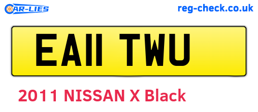 EA11TWU are the vehicle registration plates.