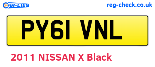 PY61VNL are the vehicle registration plates.