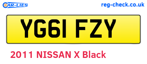 YG61FZY are the vehicle registration plates.