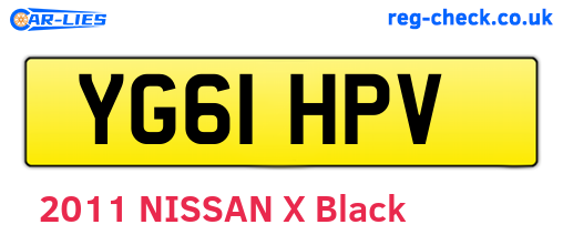 YG61HPV are the vehicle registration plates.