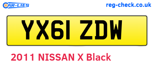 YX61ZDW are the vehicle registration plates.