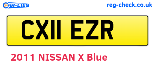 CX11EZR are the vehicle registration plates.