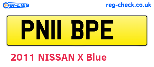 PN11BPE are the vehicle registration plates.