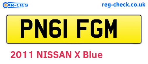 PN61FGM are the vehicle registration plates.