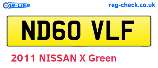 ND60VLF are the vehicle registration plates.