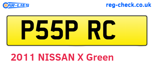 P55PRC are the vehicle registration plates.