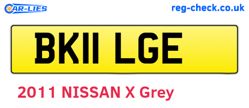 BK11LGE are the vehicle registration plates.