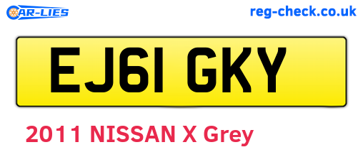 EJ61GKY are the vehicle registration plates.