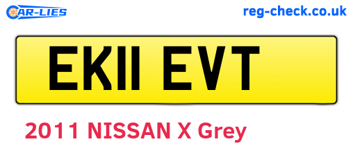 EK11EVT are the vehicle registration plates.