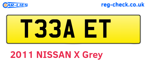 T33AET are the vehicle registration plates.